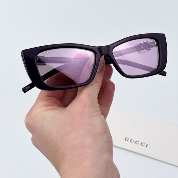 Gucci Women BRAND NEW Sunglasses Violet Mirror Cat Eye GG1681S 005 main image 4